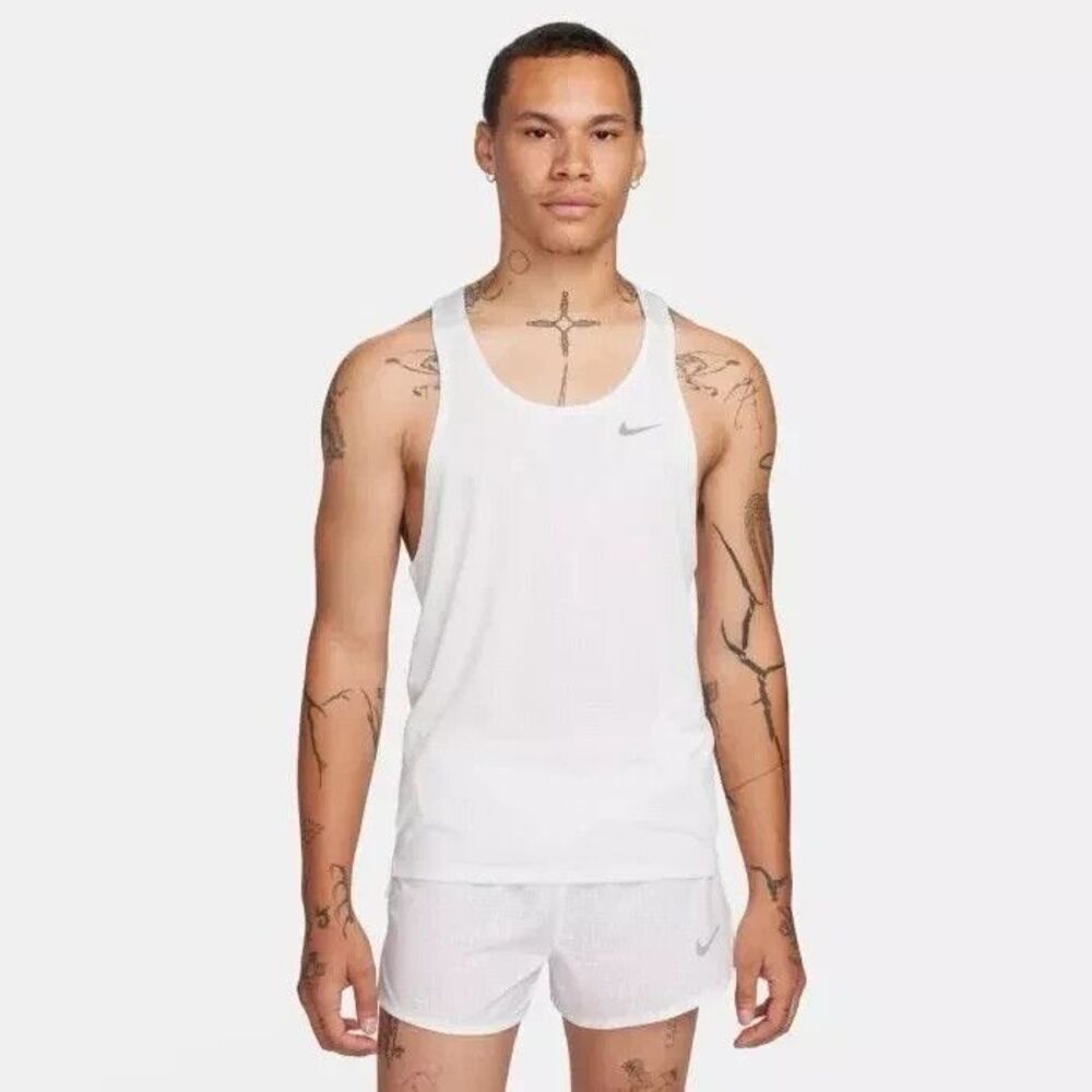 Nike Fast Dri-Fit Running Singlet Tank Top jersey Summit White Men XL FN4229-121